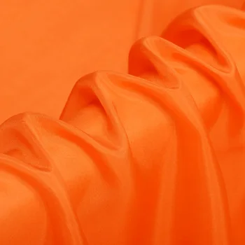 

high quality 100% pure 8mm silk habotai fabric reddish orange color 114cm width 45" in stock NO.05