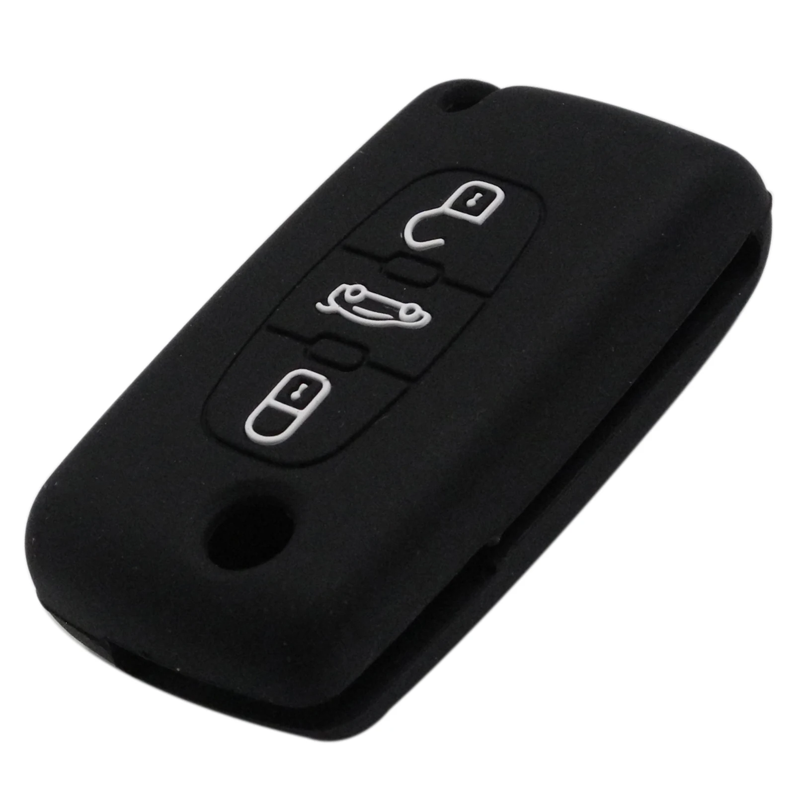 Jingyuqin 3 кнопки автомобиля силиконовый дистанционный ключ чехол для peugeot 107 207 307 407 308 607 для Citroen C1 C2 C3 C4 C5 C6 C8