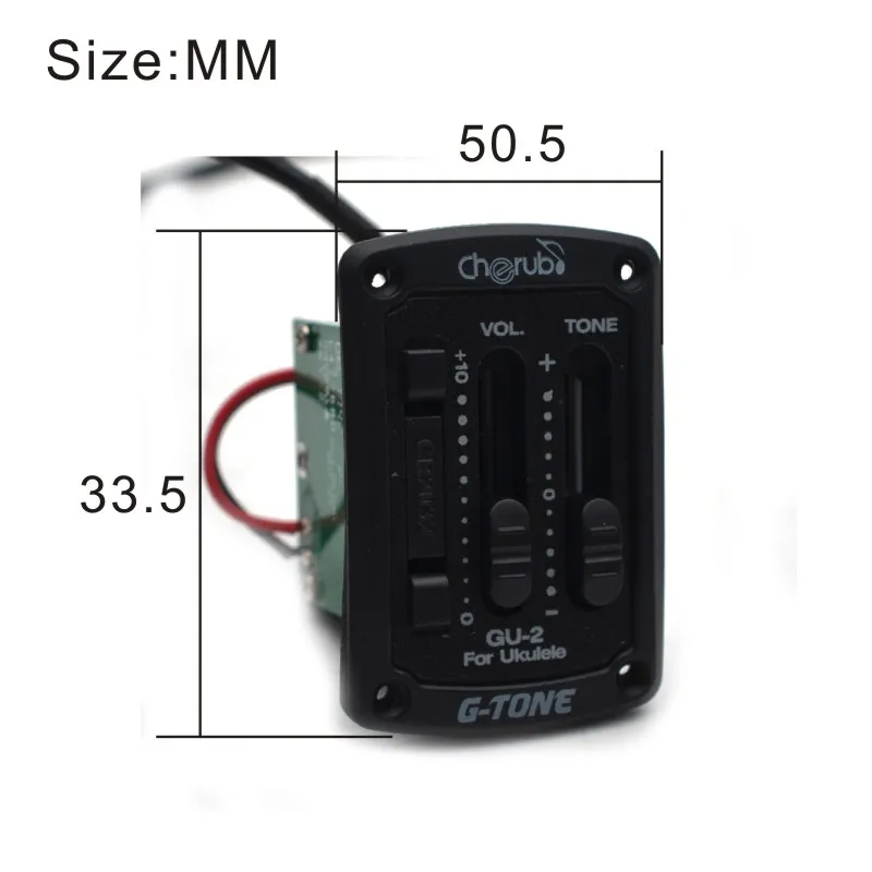 G-тон 2-полосный Ukelele EQ миниатюрная гитара укулеле эквалайзер, обеспечивающий Палочки вверх Гавайская гитара Эквалайзер с тюнером Палочки уп пьезо Керамика Палочки-предусилитель Системы