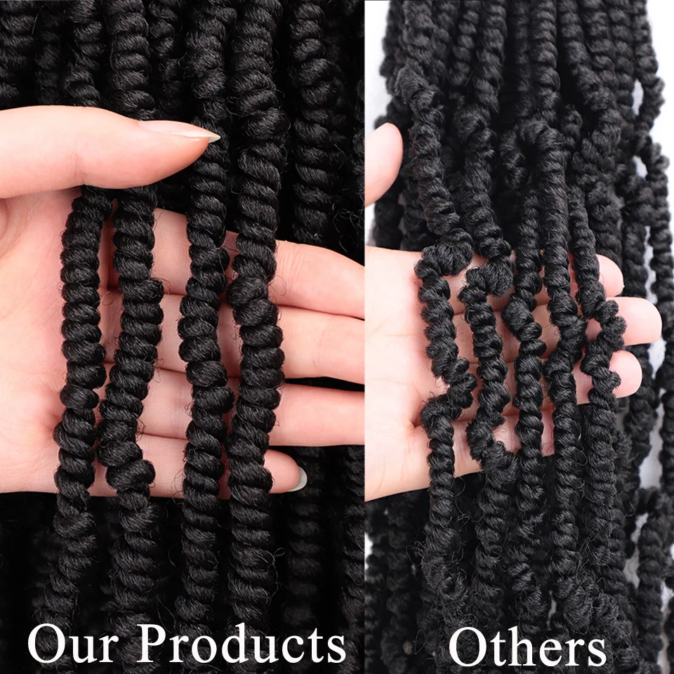 Pre Twisted Passion Twist Bomb Crochet Hair Synthetic Ombre