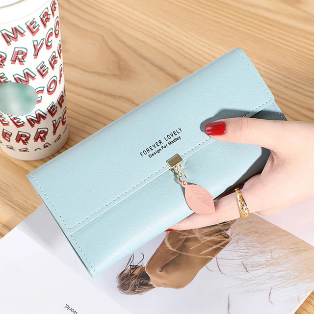 Long Women's Wallet Female Purses Tassel Card Holder Wallets Female PU Leather Clutch Money Bag Pu Leather Wallet Style 3--Color 22
