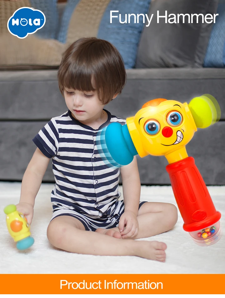 HOLA TOYS 3115 Детские игрушки малыш игрушечный молоток игрушка с музыкой и огнями для детей Подарки