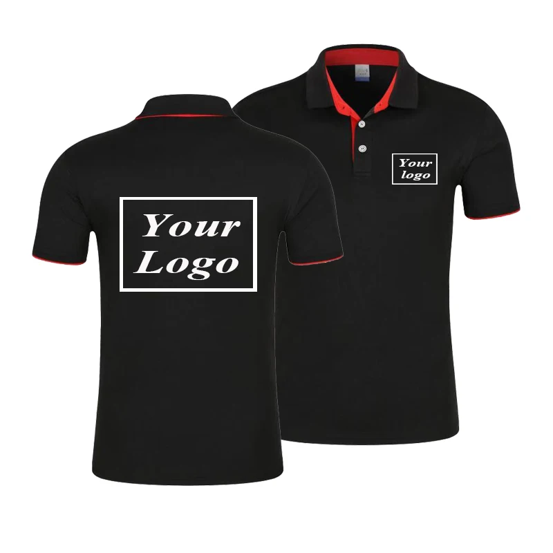 

Unisex Black Polo-shirts Custom Sublimation Design Embroidery Logo 100% Polyester Printed OEM Short Polos Men Shirts Dropship