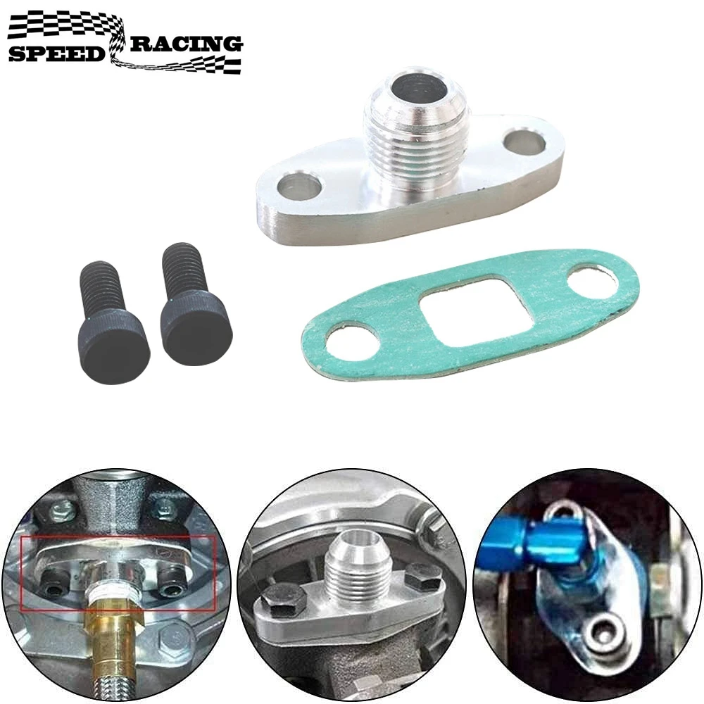 Guarnizione Flangia Uscita Scarico Olio Turbo 10An Garrett Gt30 Gt32 Gt35 T3 T4 T60 Kit Adattatore Set Turbocompressore