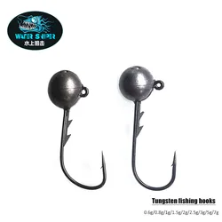 Water Sniper 3PCS Tungsten Jig Hook 0.6g/1g/1.5g/2g/5g/7g  All Size Round Head Jig Fishing Hooks For Bass