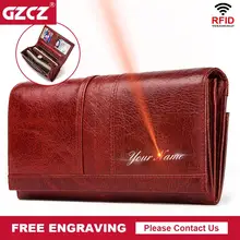 GZCZ Rfid Модный женский кошелек Дамский кожаный кошелек для монет держатель для карт женские кошельки высокого качества клатч роскошный бренд сумка для денег GZCZ Rfid Модный женский кошелек Дамский кожаный кошелек для монет держатель для карт женские кошельки высокого качества клатч роскошный бренд сумка для денег
