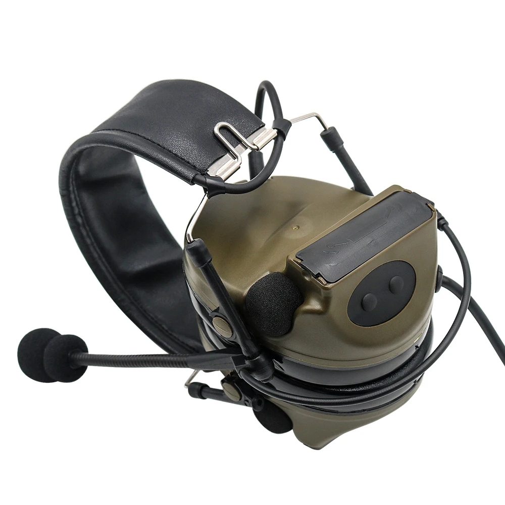 Noise Reduction Headset Tactical Earmuff Mic Kit Electronic Airsoft Headset COMTA II Tactical Headset Military Airsoft Noise Reduction Pickup Hearing Protection Headphone FG