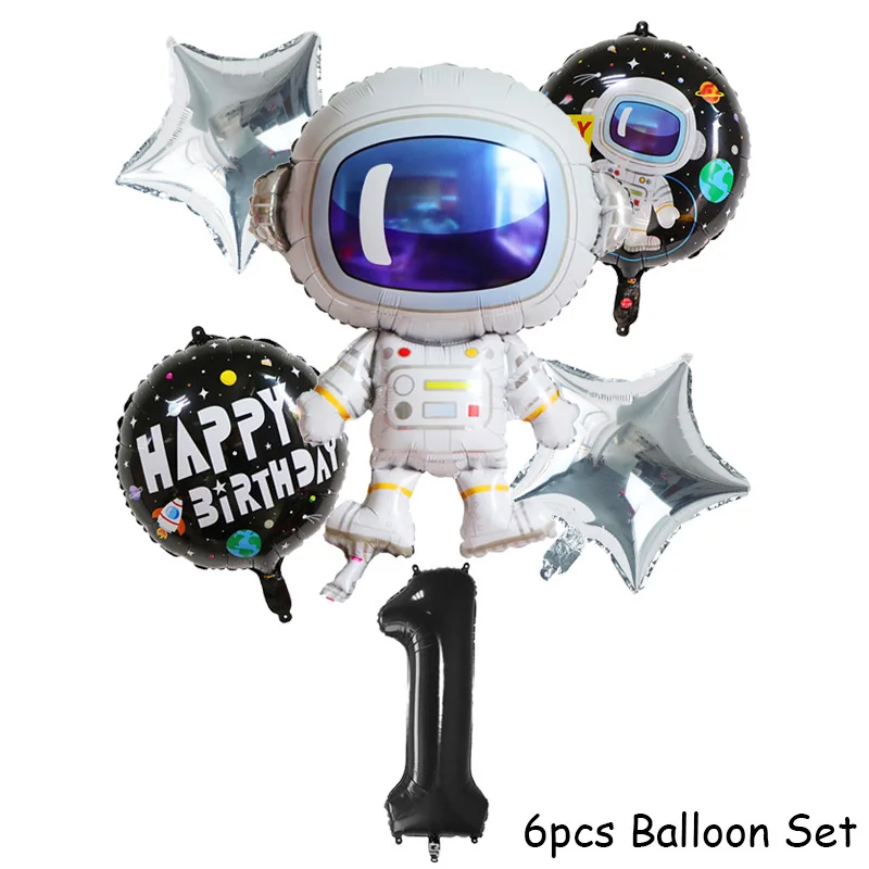 

Outer Space Party Astronaut Ballon Black Number Balloon Happy Birthday Balloon Galaxy/Solar System Party Boy Birthday Supplies
