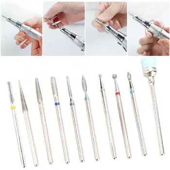 

10pcs Electric Nail Drill Bits Set Manicure Pedicure Nail Polishing Machine Accessory for Nail Art Grinding Device Polisher