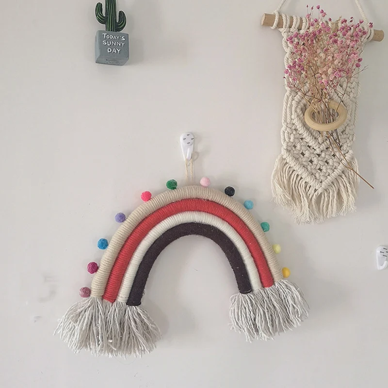 Северная Европа Детская комната украшения Радуга ручной работы плетеный висячие украшения простые настенные украшения для дома