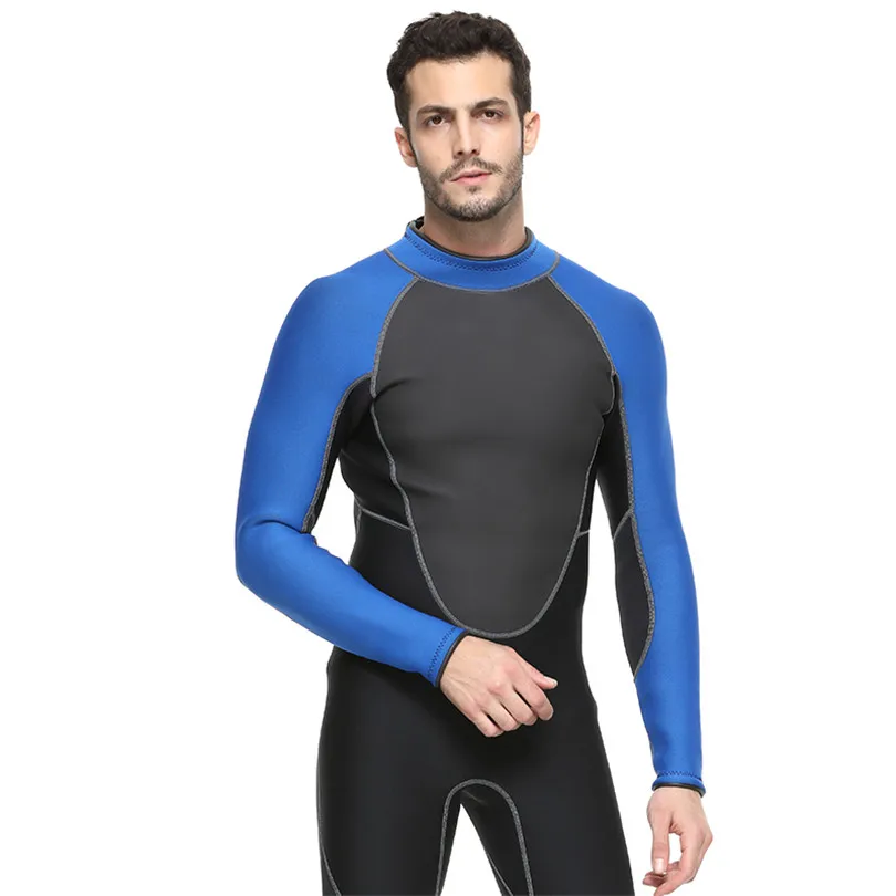 Мужской костюм для дайвинга из неопрена, 3 мм, теплый, мягкий гидрокостюм в стиле пэчворк, одежда для плавания с длинным рукавом, подводная охота с дыхательной трубкой