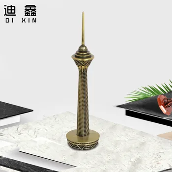 

20CM Iran Milad Tower Metal Model Bronze Borj-e Milad Tower Architecture Model Home Cafe Bar Bookstore Decora Crafts Miniatures