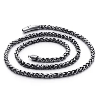 

5/6mm Big Vintage Stainless Steel Chain Necklace For Men Brushed Link Chain Biker Jewelry Accessories
