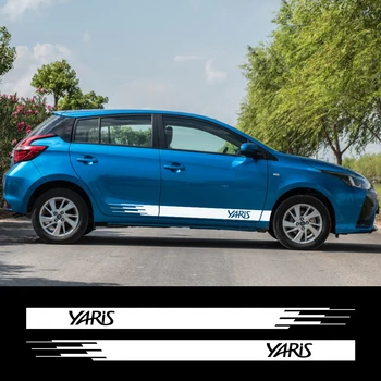 

2Pcs For Toyota Yaris Car Side Door Stickers Auto Sport Stripes Styling Decal Vinyl Film DIY Automobile Car Tuning Accessories