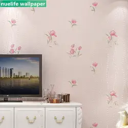 0,53x10 м романтический сад розовый цветок 3D полосатый нетканые обои для детской спальни гостиной ТВ фоновые обои