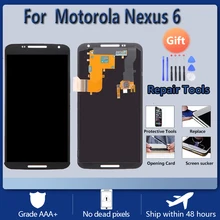 Écran tactile LCD AMOLED avec châssis, pour Google Motorola Nexus 6 XT1100 XT1103=