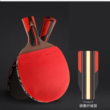 1 Piece 6-Stars Professional Carbon Fiber 7 Layers Table Tennis Bat Racket Long Short Handle Ping Pong Paddle Racket With Bag