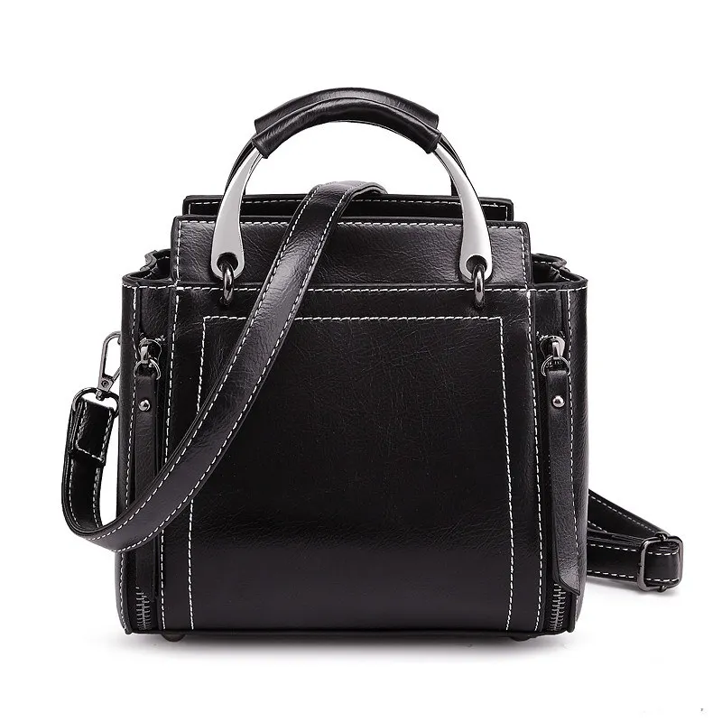Black Luxury Soft Leather Handbag Vintage Women Tote Bags Designer High Quality Shoulder Crossbody Bags For Women Messenger Bag Female - Цвет: Black