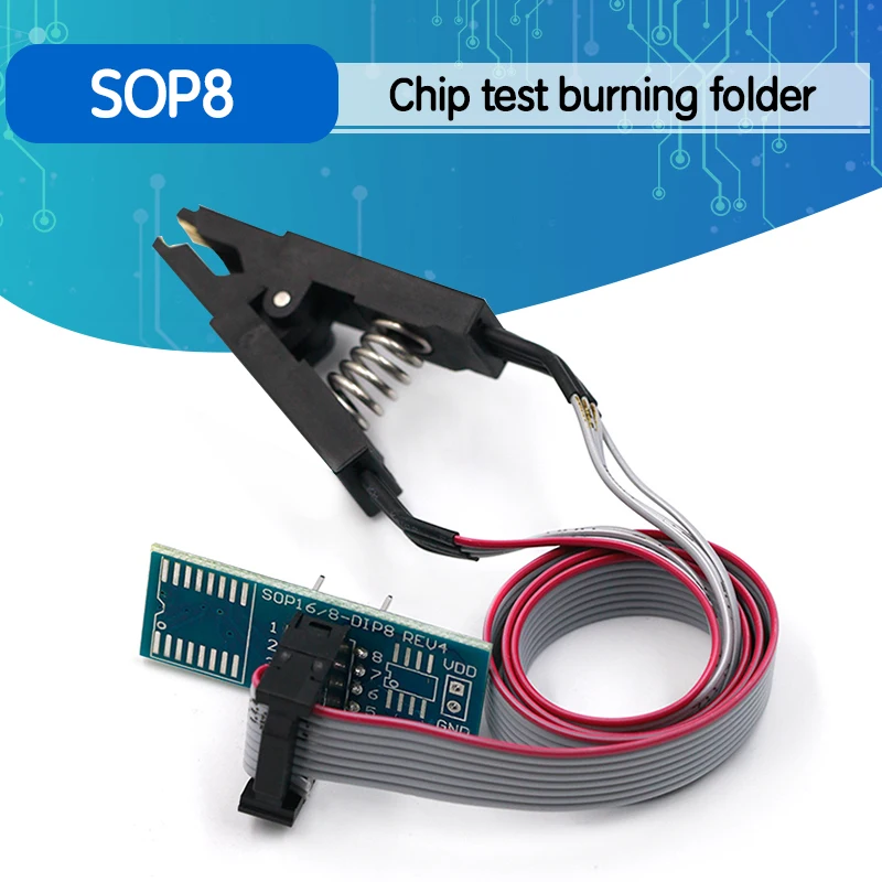 SOIC8 SOP8 флэш чип зажим для проверки ИС разъем Adpter BIOS/24/25/93 программист arduino|Запасные