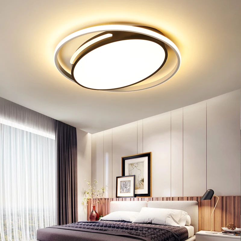 

Modern led ceiling light bedroom lighting home AC85-265V round white black lights for living room aluminum ceiling lamp