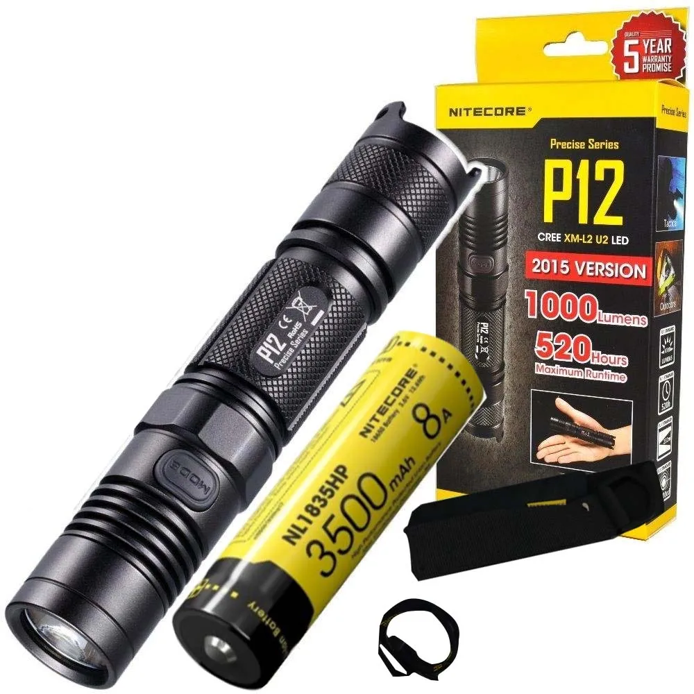 NITECORE P12 Тактический светильник-вспышка CREE XM-L2 U2 Led Макс 1000 люмен дальность луча 232 м наружный светильник поисково-спасательный фонарь - Испускаемый цвет: p12 nl1835HP