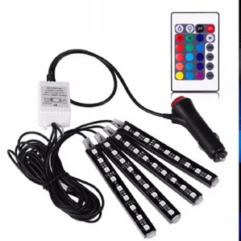 

JOYLIVE LED 12V Multicolor Car Strip Light Cars Interior Lights Atmosphere Neon Lamp Under Lighting Kit With Remote Control