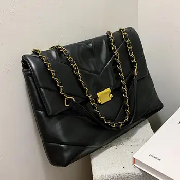 

YL Elegant Female Large Tote Bag 2020 Fashion New High Quality PU Leather Women's Designer Handbag Chain Shoulder Messenger Bag
