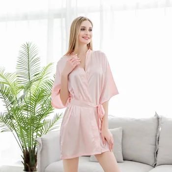 

bathrobe Women Robe Pink Robe Silk Satin Dress Red Pajamas Womens Bath Robes Sleepwear Female Dressing Gown Plus Size Women