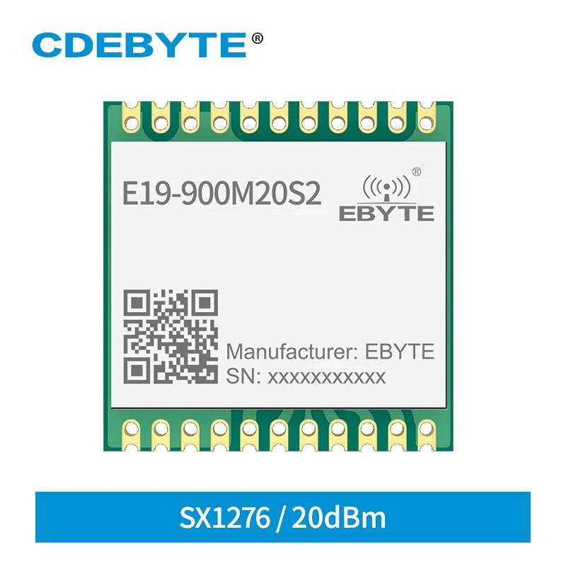 LoRa-módulo inalámbrico SX1276, 868MHz, 915MHz, 100mW, largo alcance, 5km, E19-900M20S2, agujero de sello, SPI, iot, Lora, placa de desarrollo