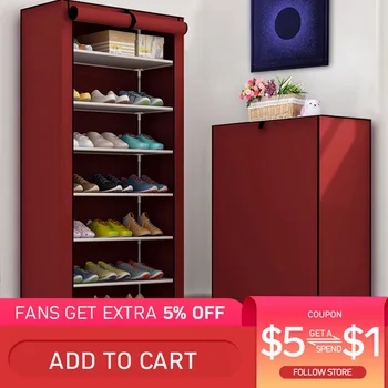 

Multi-layer Combination Shoe Cabinet Non-woven Multi-layer Storage Shoe Rack Folding Metal Cloth Shoe Rack Simple Shoe Holder