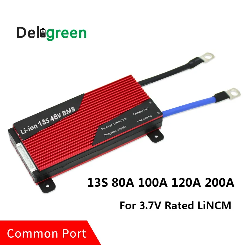 

13S 80A 100A 120A 200A 48V PCM PCB BMS for 3.7V LiNCM battery pack 18650 Lithion Ion Battery Pack with balance function