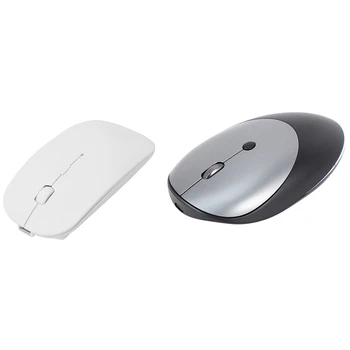 

1 Set Bluetooth 4.0 + 2.4G Dual Mode Mouse White & 1 Set Bluetooth 5.0 + 3.0 + 2.4G Three-Mode Wireless Mute Mouse Black