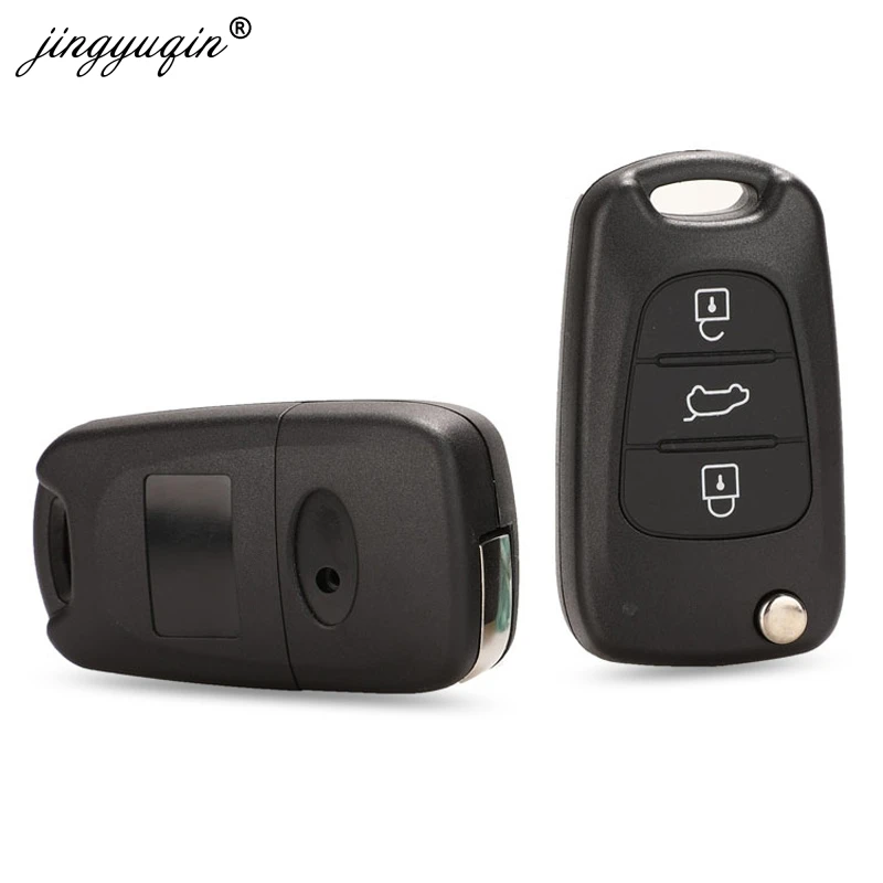 Jingyuqin Автомобильный Дистанционный флип-ключ с 3 кнопками для hyundai Avante Accent I30 IX35 складной чехол для ключей запасная крышка