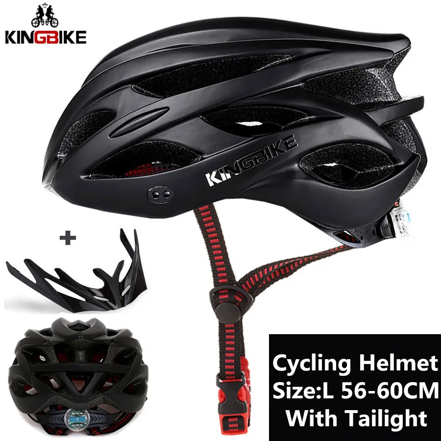 KINGBIKE, новинка, MTB, дорожный шлем, велосипедный, для женщин и мужчин, интегрально формованный, ультра-светильник, шлем, велосипедные шлемы, светильник, capacete ciclismo - Цвет: J-652-black