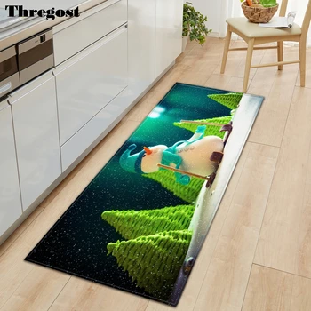 

Thregost 3D Print Welcome Door Mat Office Chair Mats for Carpet Merry Christmas Pattern Hallway Carpets Bedroom Living Room Rug