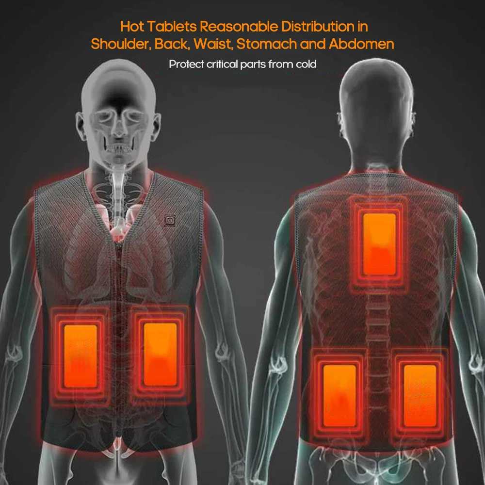 Теплый жилет, зимняя теплая куртка, жилет с подогревом, usb зарядка, нагревательный жилет, умный электрический нагревательный жилет, нагревательная одежда
