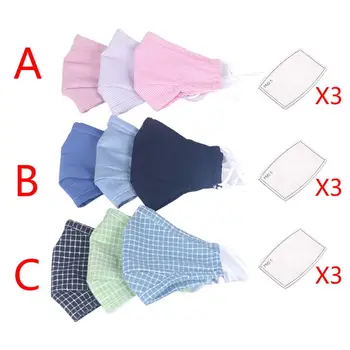 

3pcs PM2.5 Mouth Mask with 3pcs filter Reusable Cotton Blend Ear Loop Washable C90E Hot 2020