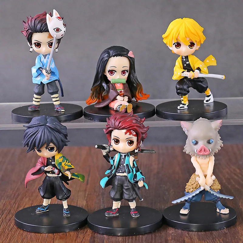 Набор игрушек Q Posket Demon Slayer Kimetsu no Yaiba Kamado Tanjirou Nezuko Agatsuma Zenitsu Hashibira Inosuke Tomioka
