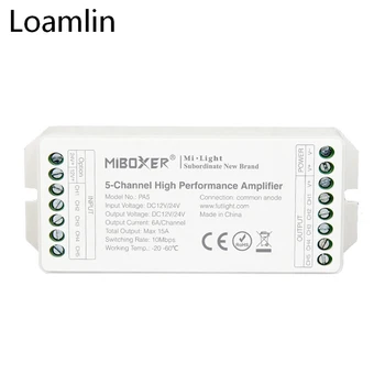 

Milight PA5 5-Channel High Performance Amplifier For RGB RGBW RGBWW RGB+CCT Led Strip Lights DC12-24V