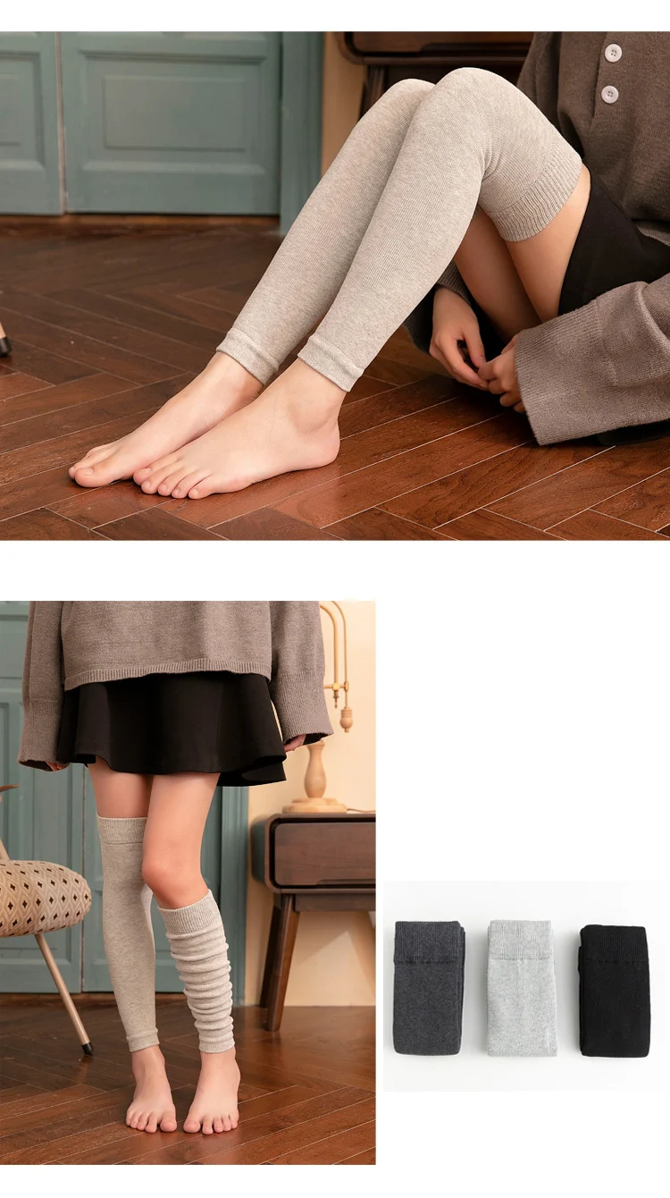 1 пара, женские носки, Осень-зима, модные длинные носки, консервативный стиль, гетры, одноцветные, высокие, эластичные, хлопковые, толстые, махровые носки