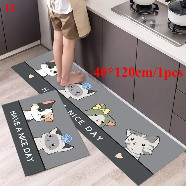 Modern Home Kitchen Mat Anti-slip Soft Rug Bath Long Strip Absorption Doormat Entrance Balcony Hotel Living Room Carpet 12