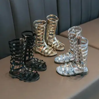 

Hot Sale Girls Sandals Summer Kids Shoes Boots Star Gladiator Sandals Flat Heels Girls Princess Beach Shoes