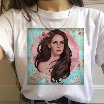 

Women's T-shirt Lana Del Rey Ulzzang Summer T-shirt Basic O-Neck T-shirt Ladies Design Casual Print T-shirt Korean T-shirt Women