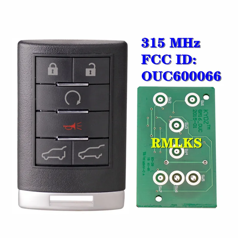 Пульт дистанционного управления для Cadillac Escalade STS CTS DTS 315-2008 FCC: OUC6000066 6 кнопок 2011 МГц