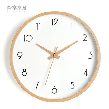 

Japanese Style Large Wall Clock Modern Kitchen Clocks Wall Watch Home Silent Bedroom Wooden Needle Relogio De Parede Gift FZ792