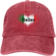 

Italian Flag of Love Sports Denim Cap Adjustable Unisex Plain Baseball Cowboy Snapback Hat