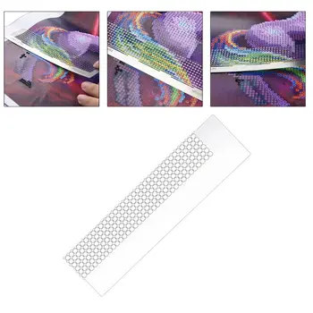 

5D DIY Diamond Painting Tool Stainless Steel Ruler with Up To 216 Blank Grids for Diamond Painting Round Full Part Drill
