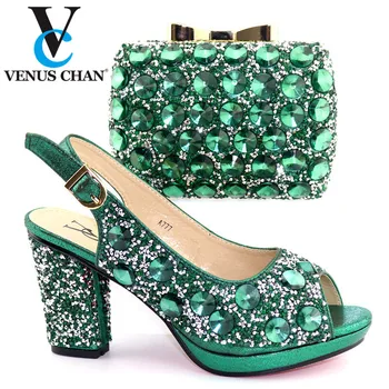 

Venus Chan green Shoes and Bags To Match Set with Rhinestone Women Shoes and Bags To Match Set Sale Rhinestone Wedding Shoes