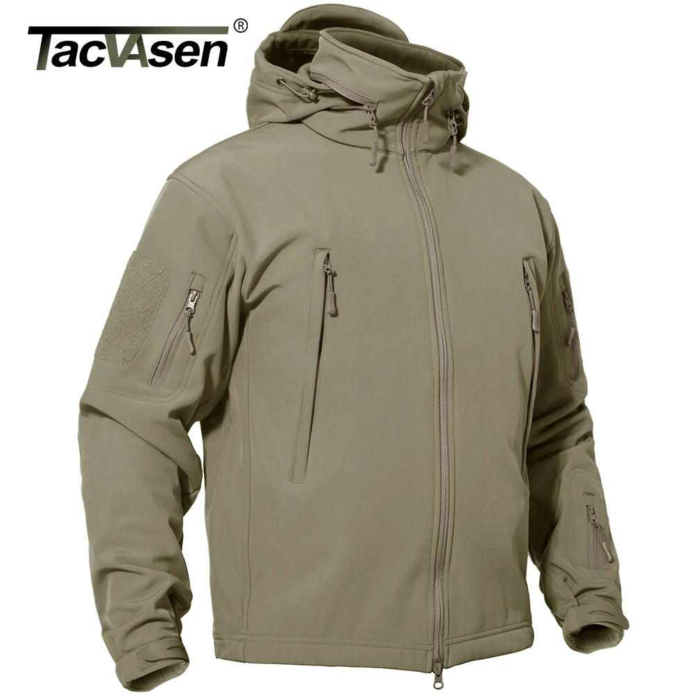 Waterproof Windproof Mens Soft Shell Jacket Tactical Hoodie Winter Military Coat