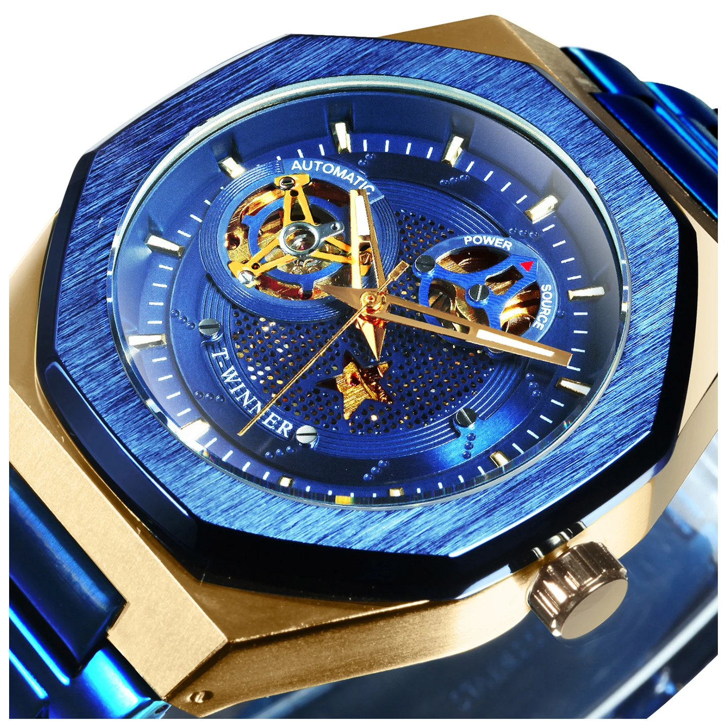 WINNERClassicBusinessAutomaticWatchMenSkeltonMechanicalWatchesforMenSilverStainless